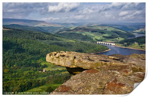 The view from Bamford Edge (2) Print by Chris Drabble