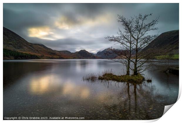 Crummock Water first light Print by Chris Drabble