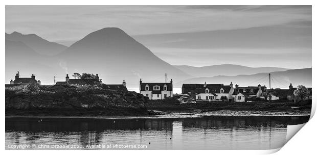 Aird-Dhubh from Camusterrach (monochrome) Print by Chris Drabble