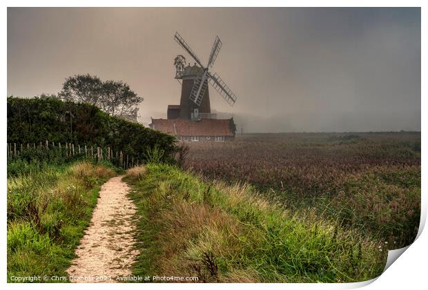 Cley-next-the-Sea , Windmill (6) Print by Chris Drabble