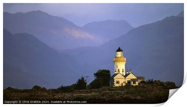 Isleornsay Lighthouse Print by Chris Drabble