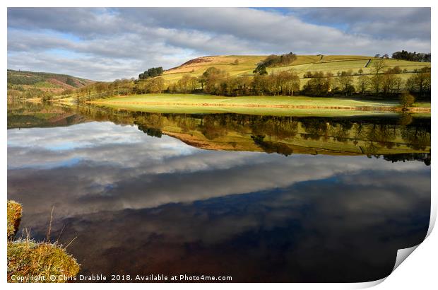 A mirror reflection in Ladybower Reservior        Print by Chris Drabble