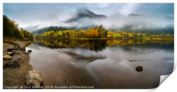Loch Lubnaig with reflections of Autumn Print by Chris Drabble