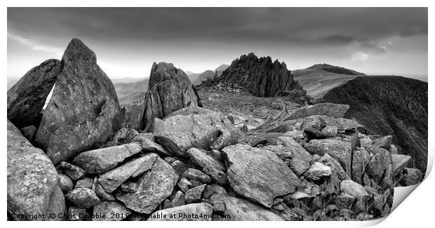 Castle of the Winds, Glyder Fach, Snowdonia, Wales Print by Chris Drabble