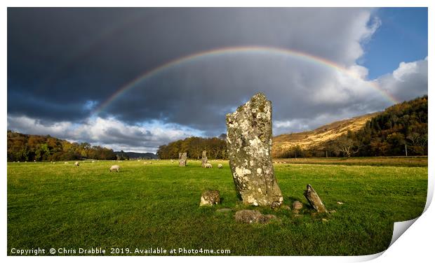 Nether Largie, Standing Stones, Scotland (3) Print by Chris Drabble