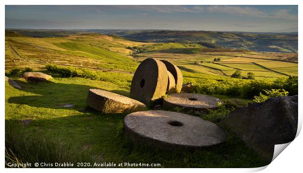 Abandoned mill stones at Stanage Edge              Print by Chris Drabble