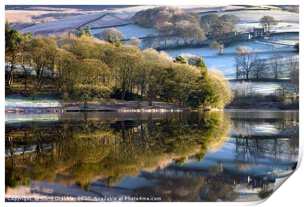 Winter reflections on Ladybower                    Print by Chris Drabble