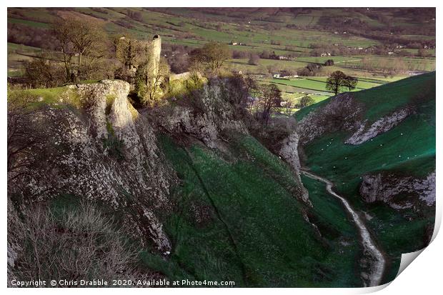 Deep shadows in Cave Dale					 Print by Chris Drabble