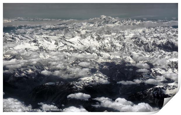 Mont Blanc on the horizon                          Print by Chris Drabble
