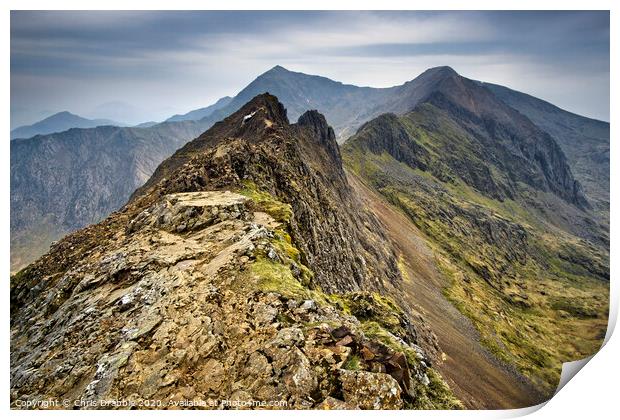 Crib Goch, early morning in May (2) Print by Chris Drabble