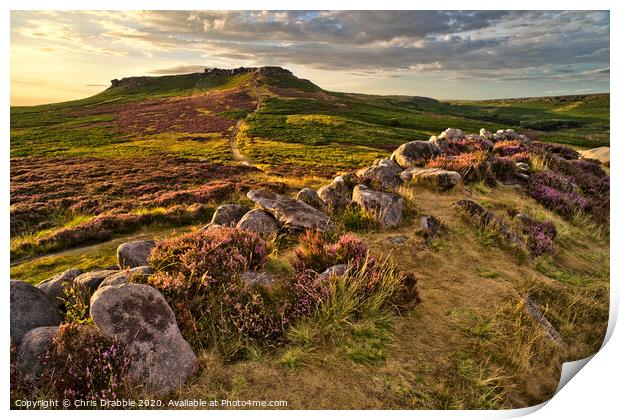 Higger Tor taken from defensive wall of Carl Wark  Print by Chris Drabble