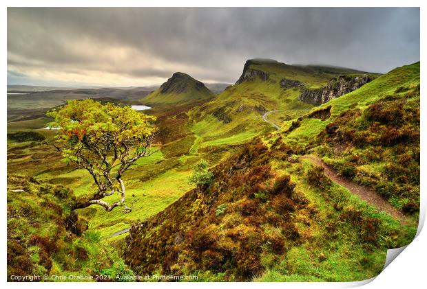 Rain clouds over the Quiraing Print by Chris Drabble