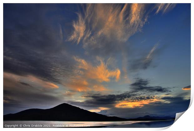 Sunset over Loch Alsh Print by Chris Drabble