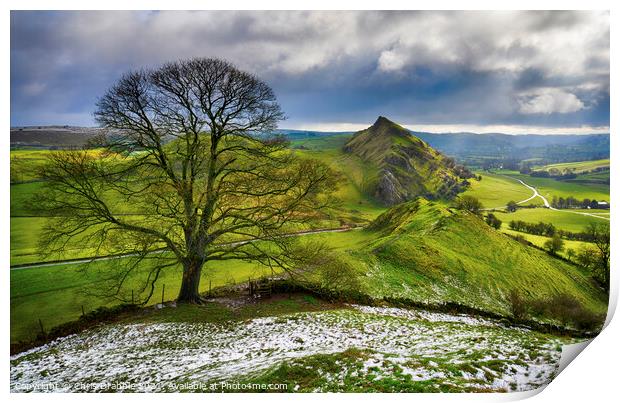 Winter clouds in the Upper Dove valley Print by Chris Drabble