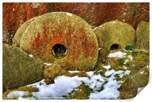 Abandoned millstones Print by Chris Drabble