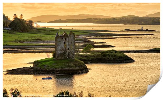 Castle Stalker at dusk Print by Chris Drabble