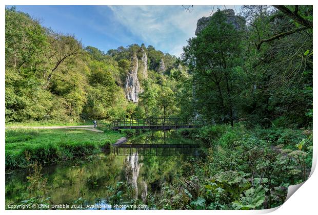 Ilam Rock and Pickering Tor Print by Chris Drabble