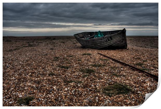 Lonely Boat Print by Jessica Leader