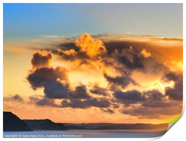October Sunrise over the Jurassic Coastline in Wes Print by Susie Peek