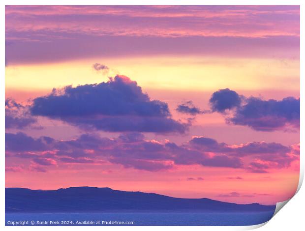 Fiery Storm Clouds at Sunrise over the Jurassic Co Print by Susie Peek