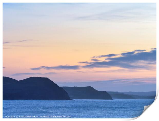 Winter Morning Moods of the Dorset Coastline in Ja Print by Susie Peek