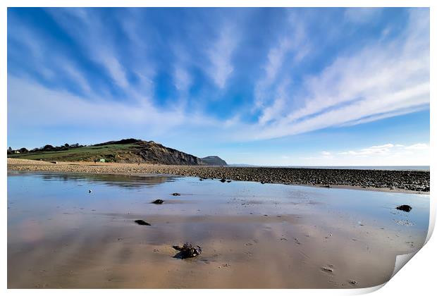 Winter Seascape at Charmouth 2 Print by Susie Peek