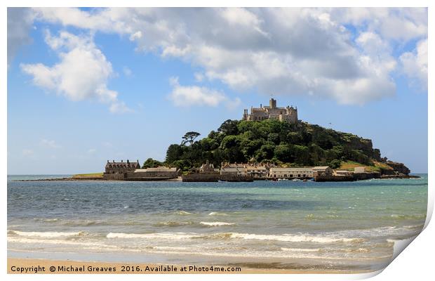 St Michael Mount Print by Michael Greaves