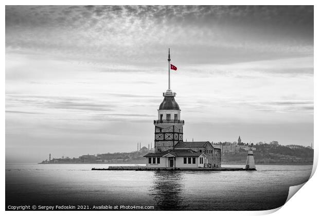 Maiden's Tower.  Print by Sergey Fedoskin