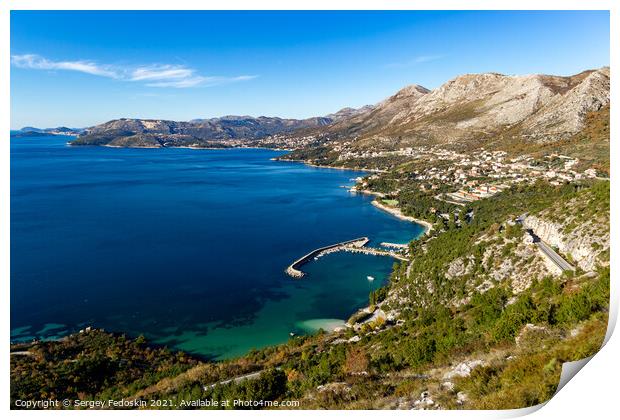 View of the Adriatic coast. Dalmatia Region. Croatia Print by Sergey Fedoskin