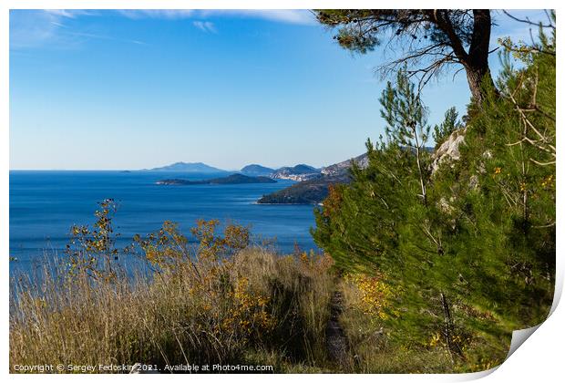 View of the Adriatic coast. Dalmatia Region. Croatia Print by Sergey Fedoskin