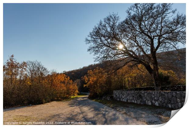 The road in a Balkanian mountains. Croatia. Print by Sergey Fedoskin
