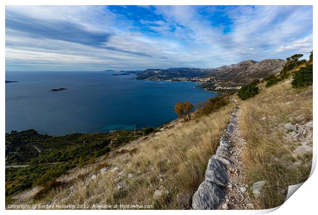 View of Adriatic coast in Croatia. Print by Sergey Fedoskin