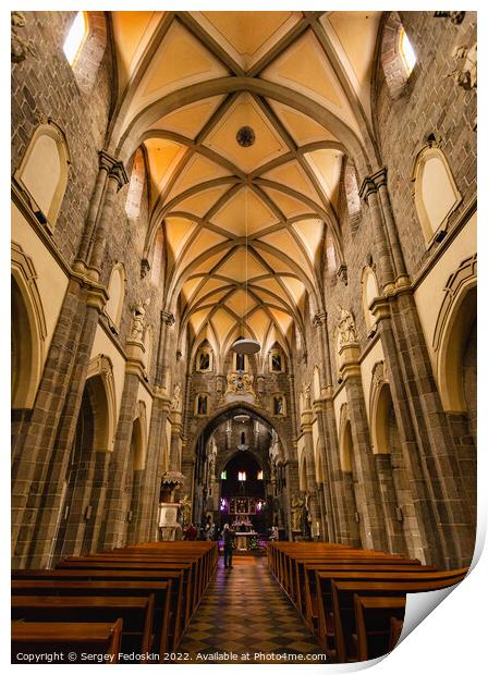 St. Procopius Basilica in Trebic, Czechia. Gothic church built in 13th century. UNESCO world heritage site. Print by Sergey Fedoskin