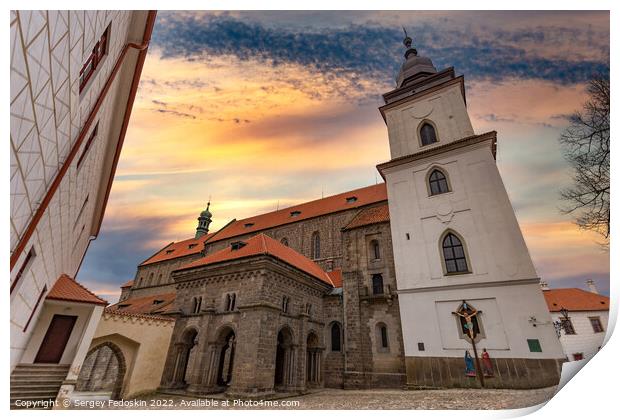 View at the Basilica of St.Procopius in Trebic - Czechia Print by Sergey Fedoskin
