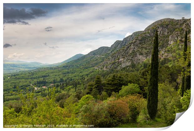 Balcan mountains in Konavle region near Dubrovnik. Print by Sergey Fedoskin