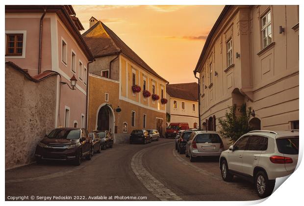 Street in Weissenkirchen in der Wachau - in Danube valley. Wachau. Lower Austria Print by Sergey Fedoskin