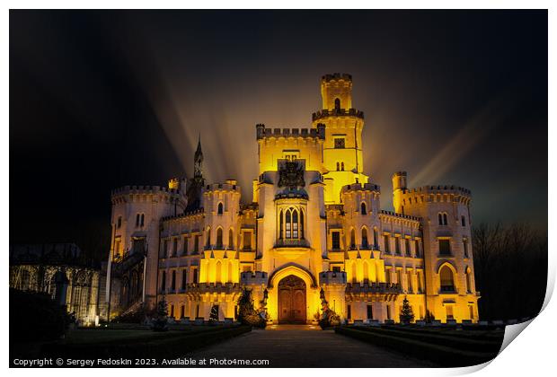 Castle Hluboka nad Vltavou in Czech Republic. Print by Sergey Fedoskin