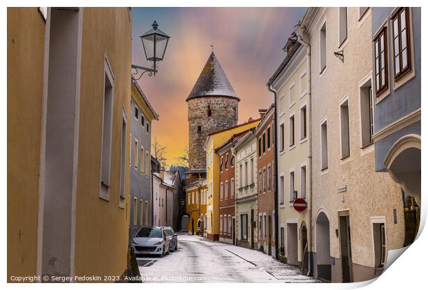 Winter in Freistadt Print by Sergey Fedoskin