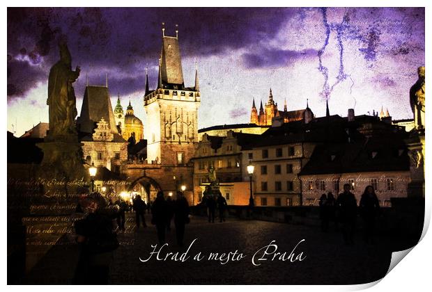 The Charles Bridge, Prague, Czech Republic. Print by Sergey Fedoskin