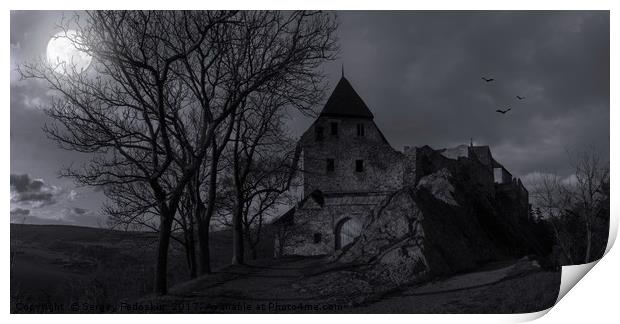 Ruins of castle Tocnik. Czech Republic. Print by Sergey Fedoskin