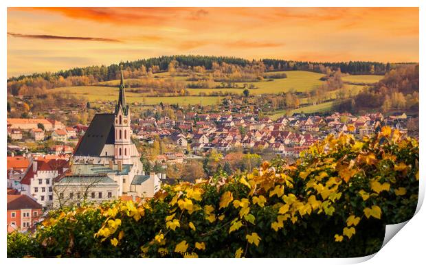 Cesky Krumlov, Czech Republic. Print by Sergey Fedoskin