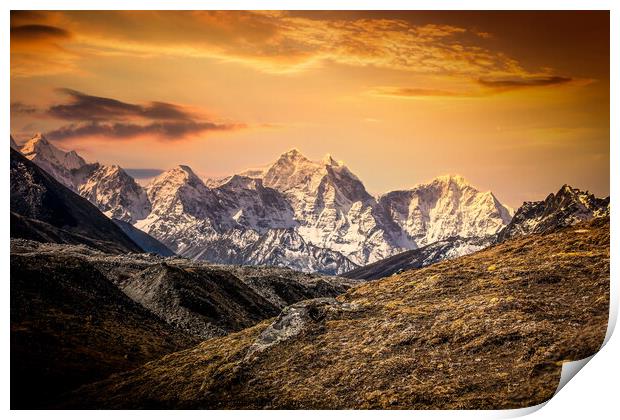 Himalaya mountains. Print by Sergey Fedoskin