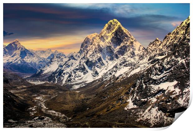 Evening view of Himalaya mountains. Print by Sergey Fedoskin