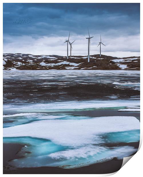 Wind turbines Print by Hamperium Photography