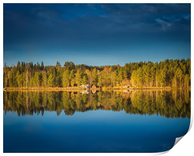 Reflections on the lake Print by Hamperium Photography