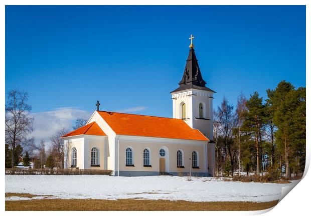Church in Sweden Print by Hamperium Photography