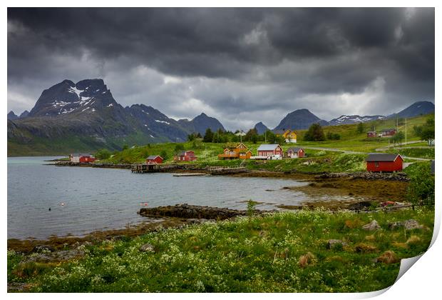 Lofoten in Norge Print by Hamperium Photography