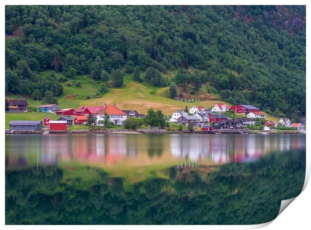 Reflections Sogndal Print by Hamperium Photography