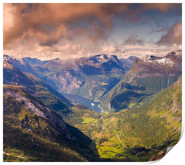 The Geiranger fjord  Print by Hamperium Photography