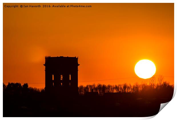 Norton Water Tower Spring Sunset Print by Ian Haworth